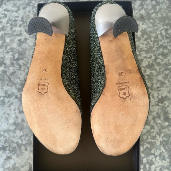 Beaded leather pumps womens pin up 38 | 7.5 Louis heel 3” Spain - Picture 5 of 12